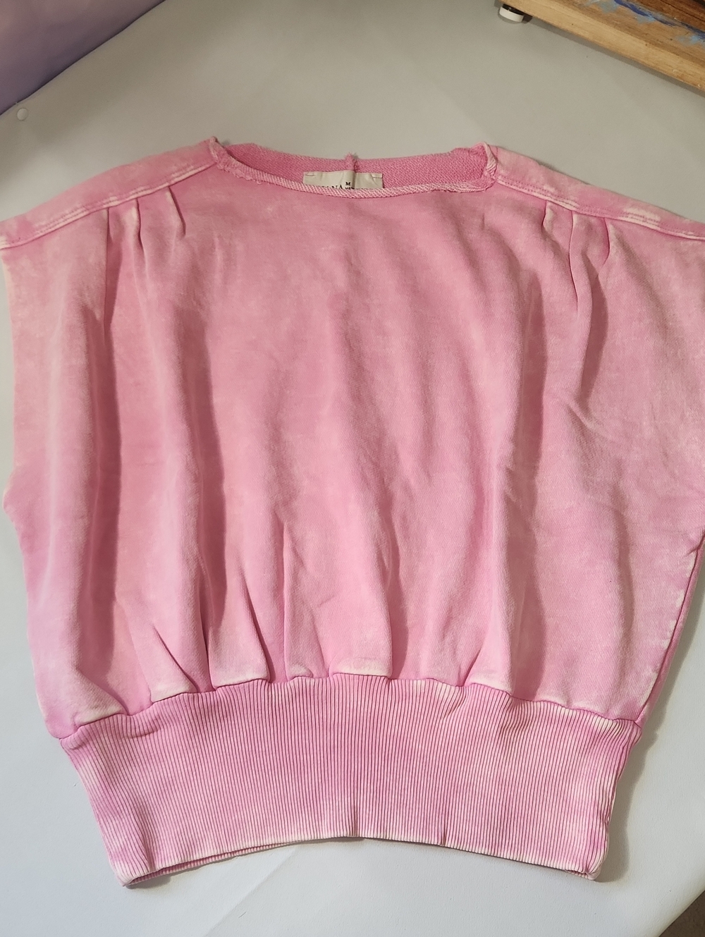 Women's Pink -Sleeve-less Pullover Sweatshirt